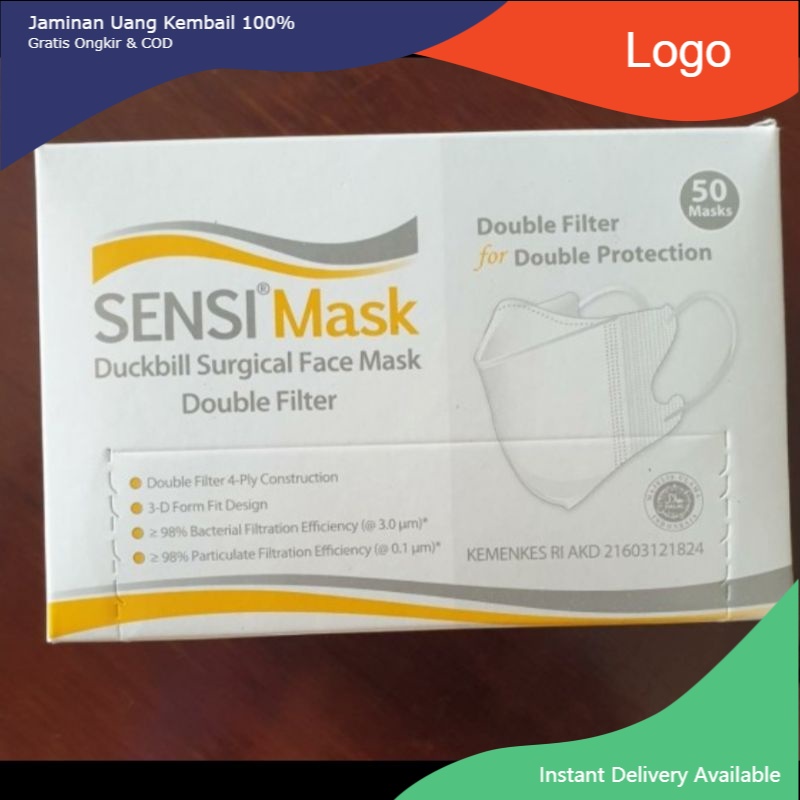 Jual Masker Sensi Duckbill Original Dengan Cap Sensi Perbox Isi 50 Pcs ...