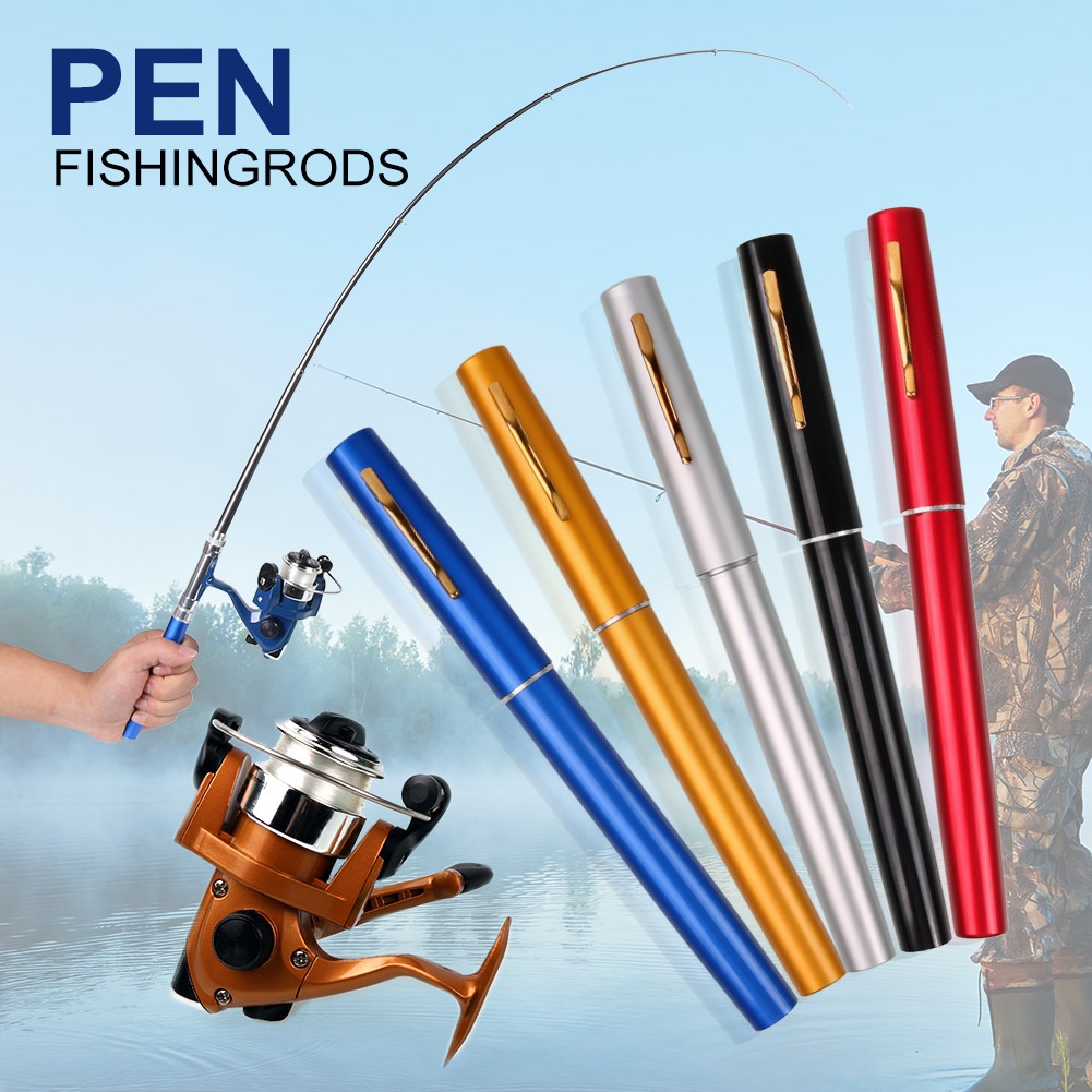 Jual Set Pancingan Lengkap Joran Reel Pulpen Mini Fishing Rod Pen