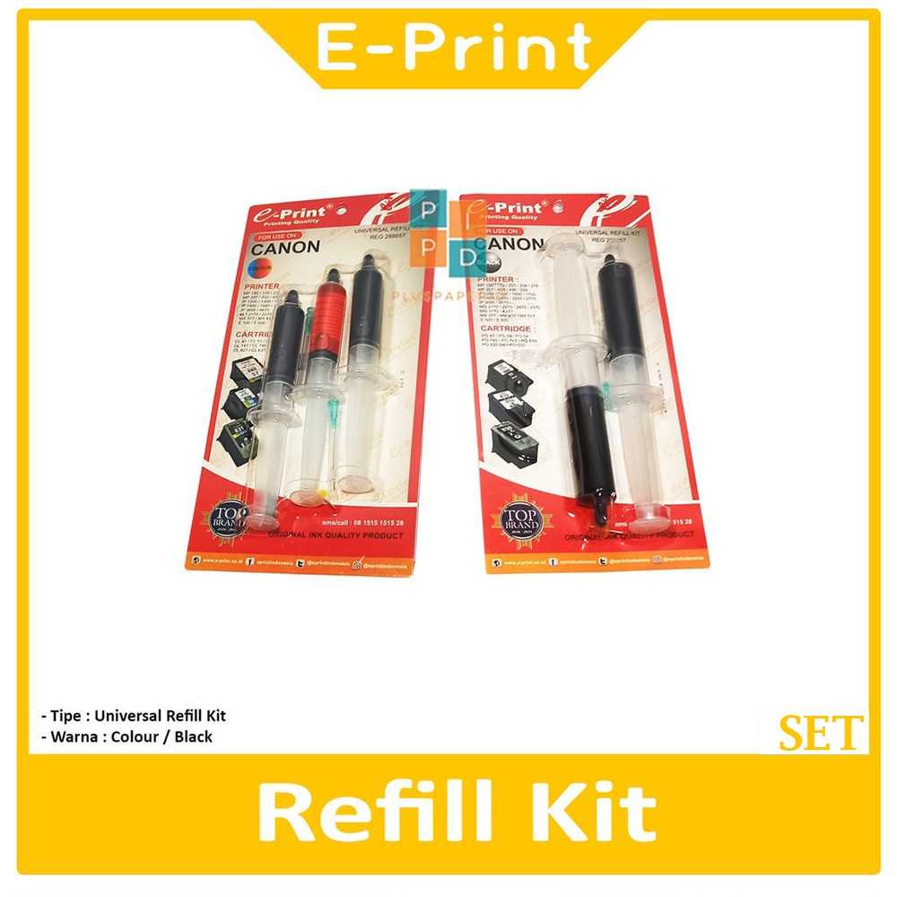 E-PRINT - Tinta Refill Kit Blister Printer Canon Suntikan - Set