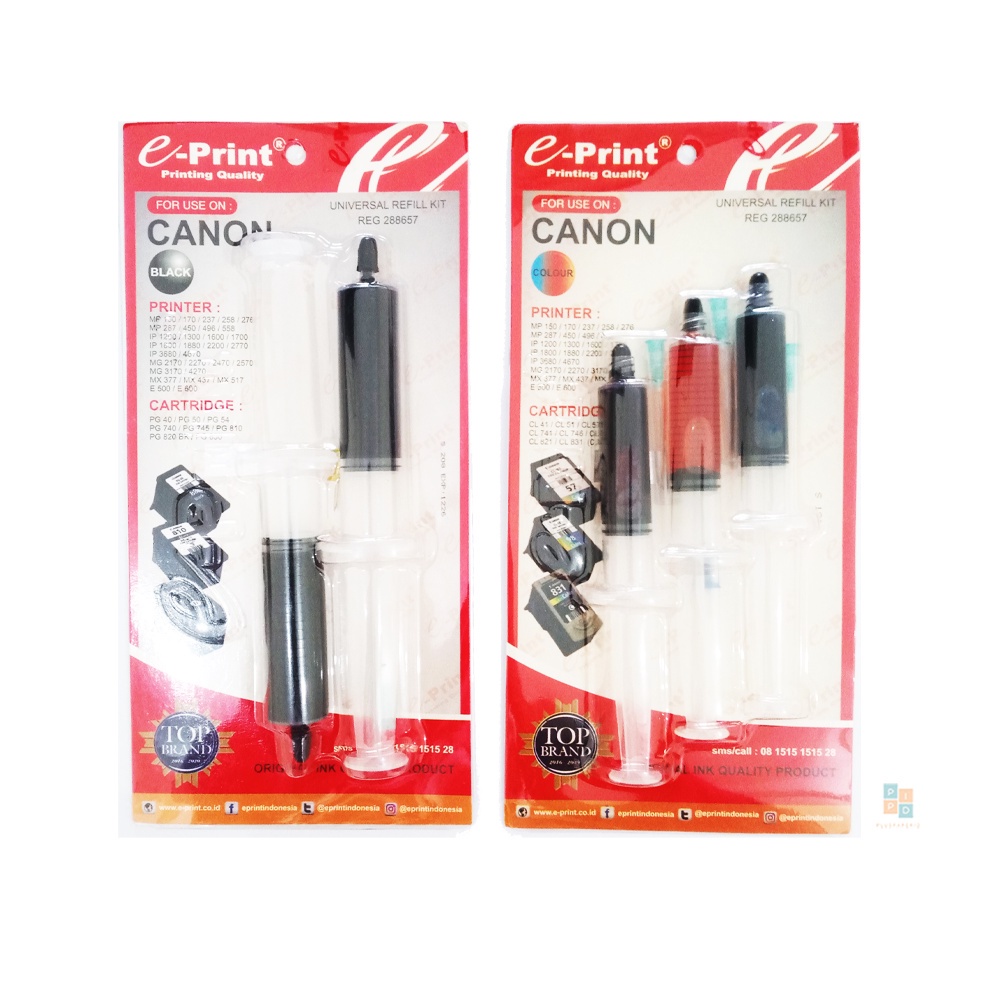 E-PRINT - Tinta Refill Kit Blister Printer Canon Suntikan - Set (3)