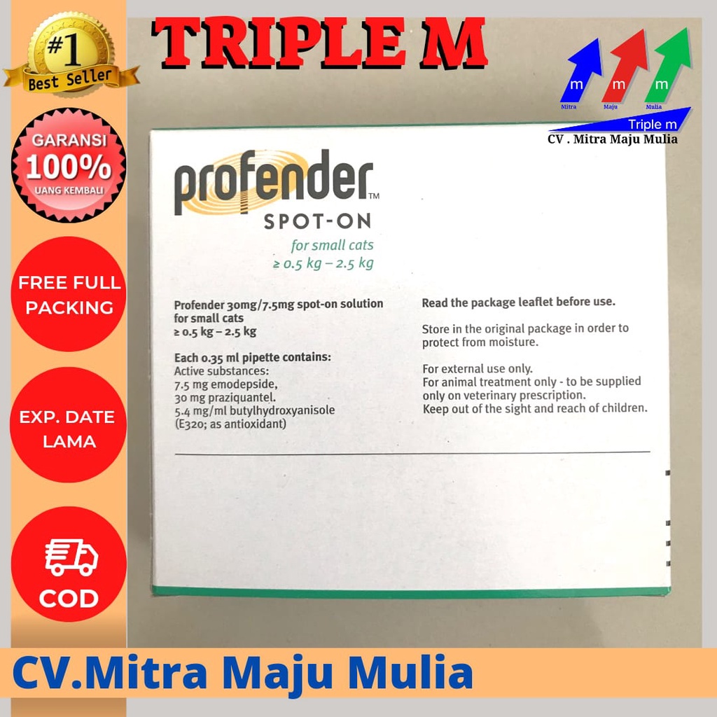 Jual PROFENDER CAT SPOT ON MMM - OBAT CACING KUCING TETES ( HARGA UNTUK ...