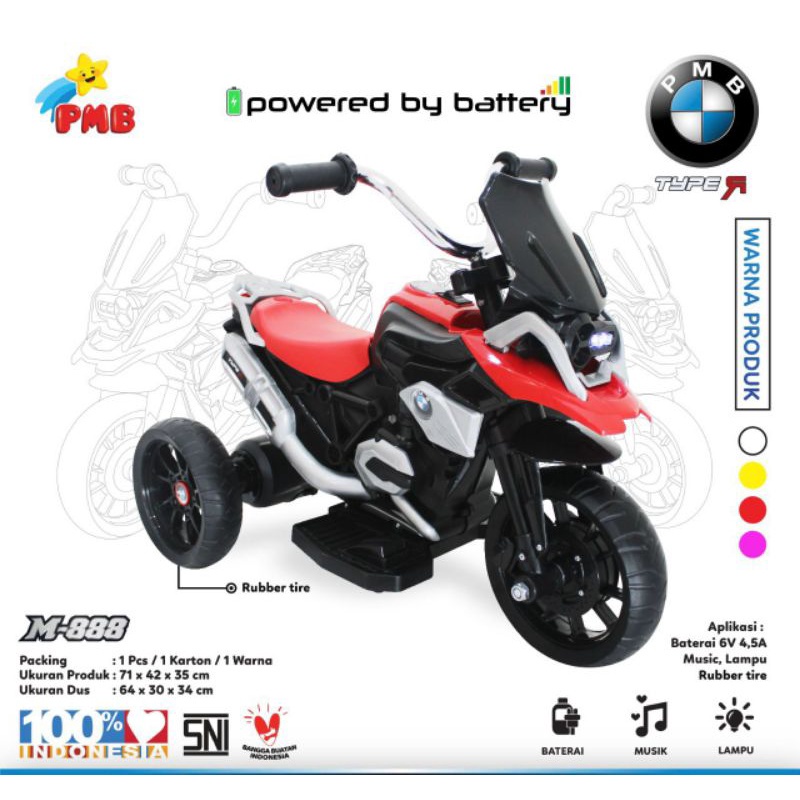 Motor Aki Anak Vespa PMB M-888 788 M888 M788 Vespa Scooter EXOTIC EMT2214 Gowes Aki EMT 2214