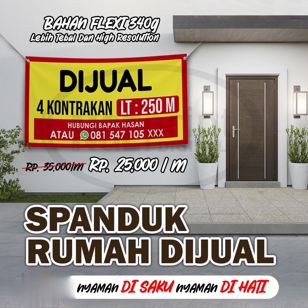 Jual Spanduk Rumah Dijual / Rumah Disewakan / Rumah Dikontrakan Murah ...