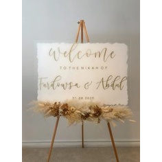 Jual Standing Welcome Sign Acrylic Wedding Sign Akrilik Hiasan Bunga ...