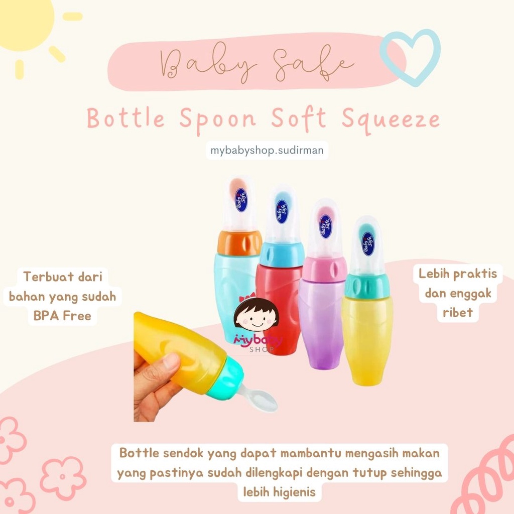 Jual Baby Safe Bottle Spoon Soft Squeeze Botol Sendok Makan Bayi