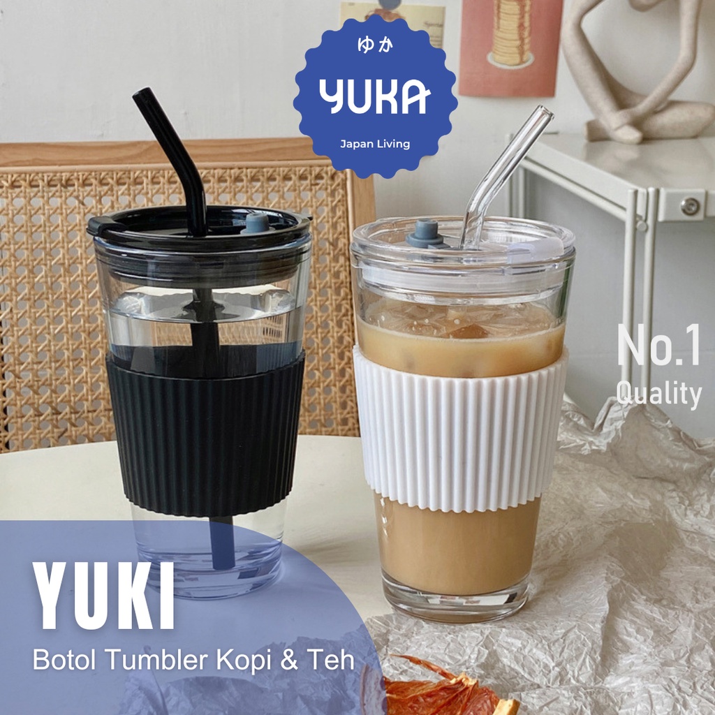 Jual 【yuka】yuki Botol Tumbler Kantor Kopi And Teh Transparan Cangkir Kopi Starbucks Estetis Botol 2738