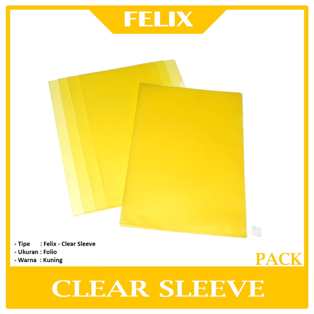 Jual FELIX - Map L Clear Sleeve Folder File Folio - Lusin | Shopee ...