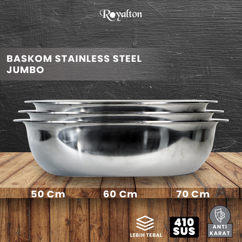 Jual Baskom Stainless Steel Jumbo Serbaguna Royalton Tebal Food Grade ...