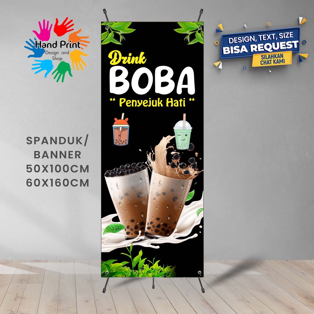 Jual Spanduk Banner Es Boba Hitam F Gratis Memesan Desain | Shopee ...