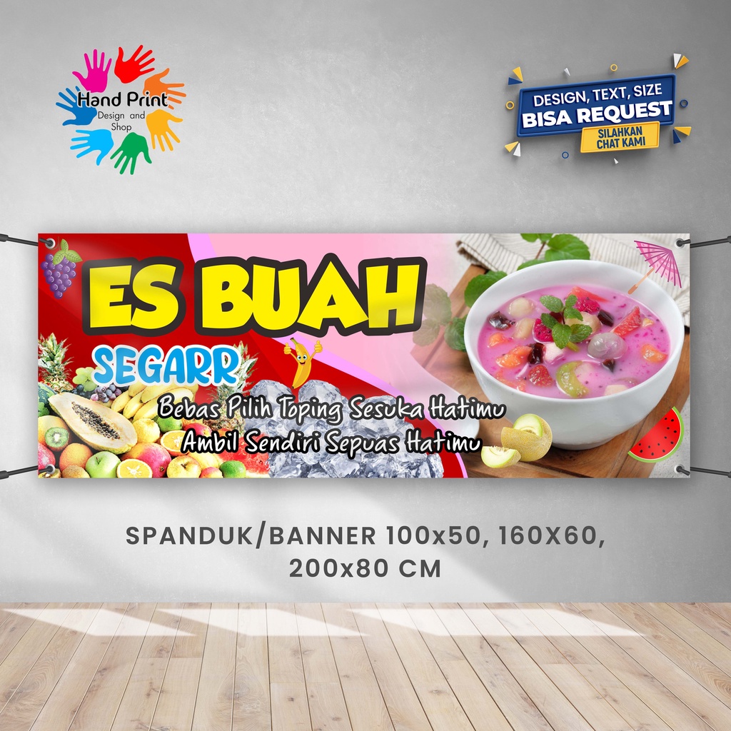 Jual Spanduk Banner Es Buah Sop Buah B Gratis Memesan Desain | Shopee