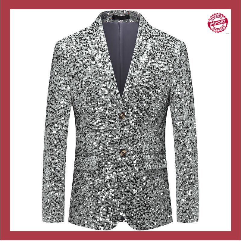 SPORTARC Nightclub Blazer met pailletten voor dames, glinsterend, glitterjack, mantel, bovenkleding (S donkergroen