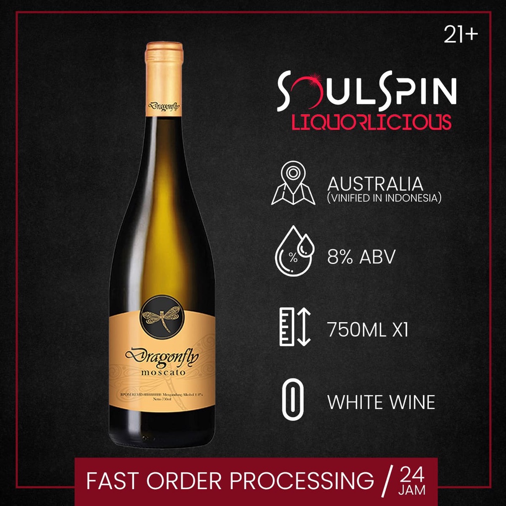 Jual Dragonfly Moscato Sparkling Sweet White Wine 750ml Shopee Indonesia