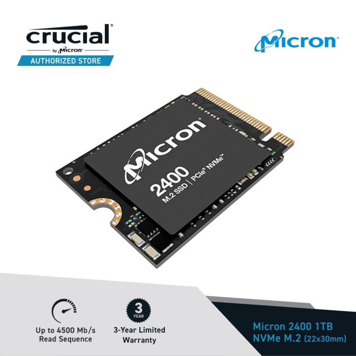 Jual SSD Micron 2400 1TB - SSD M.2 2230 (22x30mm) NVMe PCIe Gen 4
