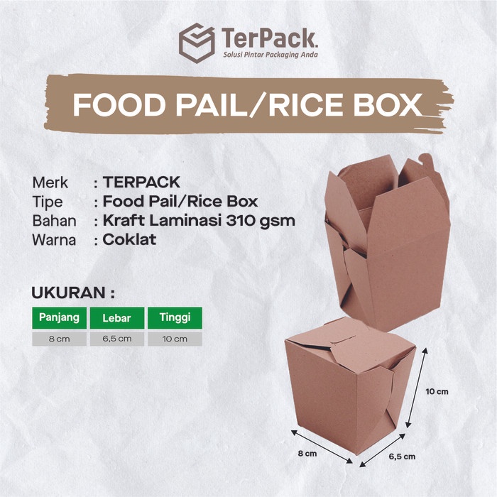 Jual Food Pail Kemasan Rice Box TERPACK Paper Rice Box Dus Rice Box