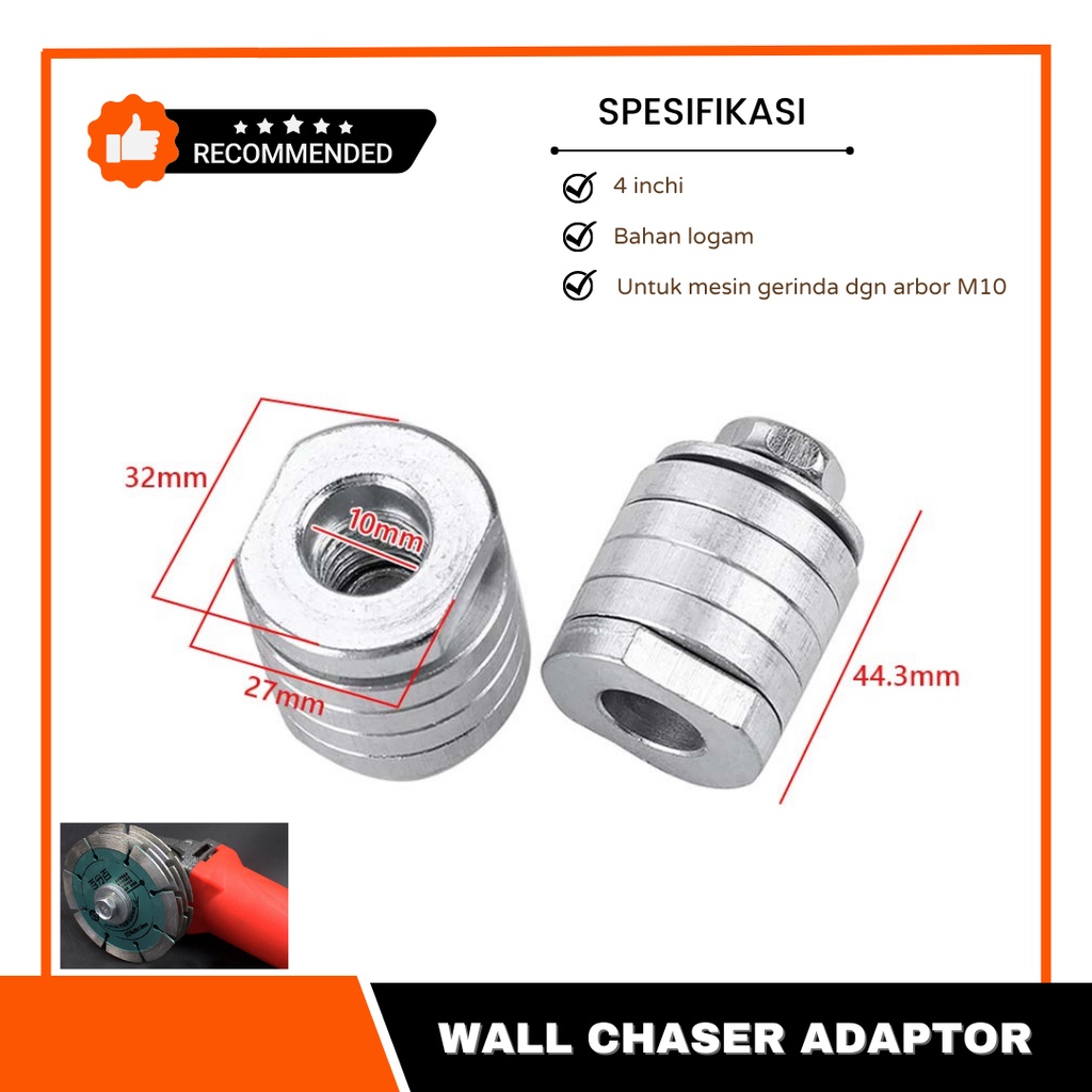 Jual Adapter Arbor Mesin Gerinda Untuk Wall Chaser Grooving Tembok Ring