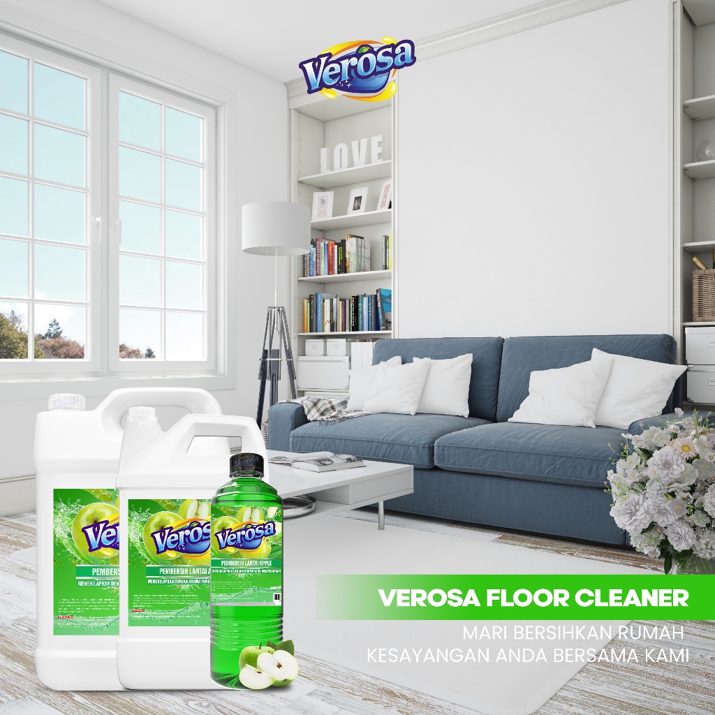 Jual Verosa Pembersih Lantai Apple 5 LITER Sabun Pel Lantai 5000 ML ...