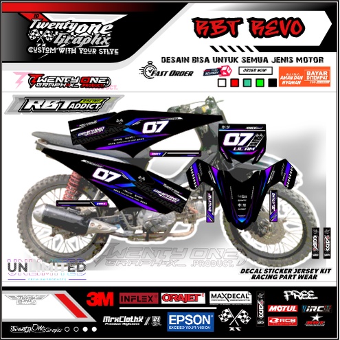 Jual DECAL RBT Revo Fi Abs Injeksi STICKER TRAIL CUSTOM bebek std gtx ...