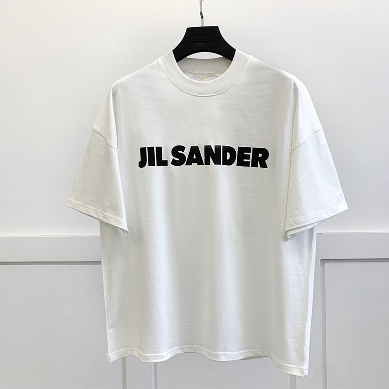 Tシャツ・カットソー JIL SANDER IVORY COTTON OVERSIZE T-SHIRT JIL SANDER Ivory Cotton Oversize T-Shirt Logo short-sleeved