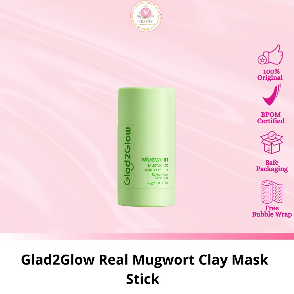 Jual YF BEAUTY Glad2Glow Real Mugwort Clay Mask Stick Salicylic Acid ...