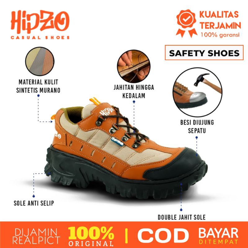 Jual Sepatu Safety Boots Ujung Besi Pria Cowok Boot Pelindung Kerja ...