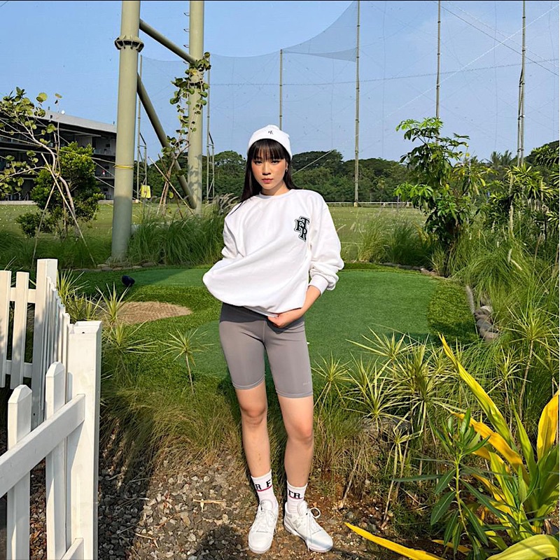 Jual First Time Round - FTR Embroidered Sweatshirt - White Green ...