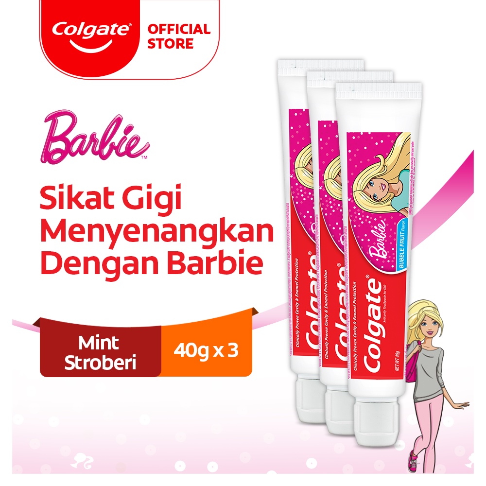 Jual Colgate Kids Barbie Bubble Fruit Toothpaste 40g - Pasta Gigi Anak ...
