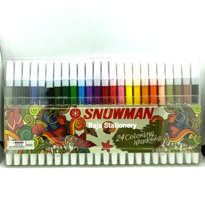 Jual alat tulis kantor atk Snowman 24 Coloring Markers / Spidol Warna