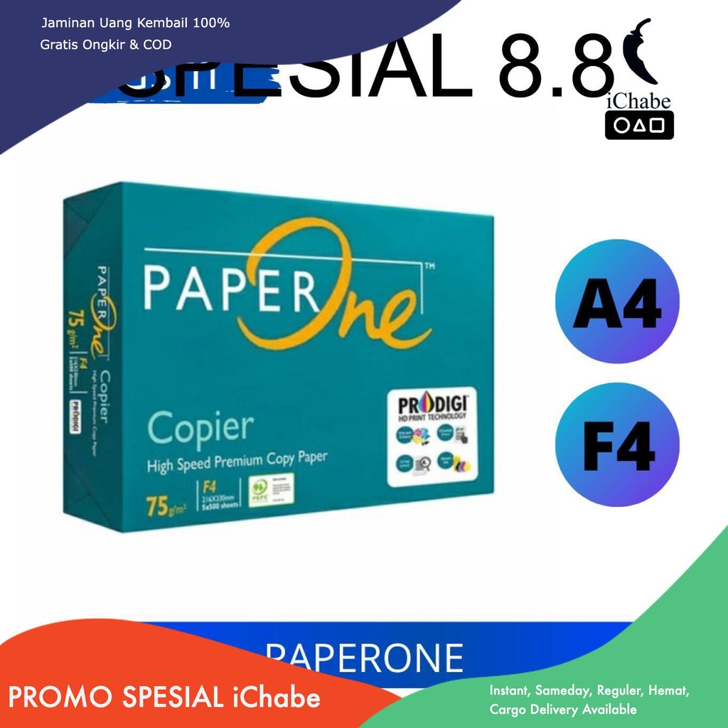 Jual [Bisa COD] AA Kertas HVS Ukuran A4 dan F4 Paperone Tebal 75 gram ...