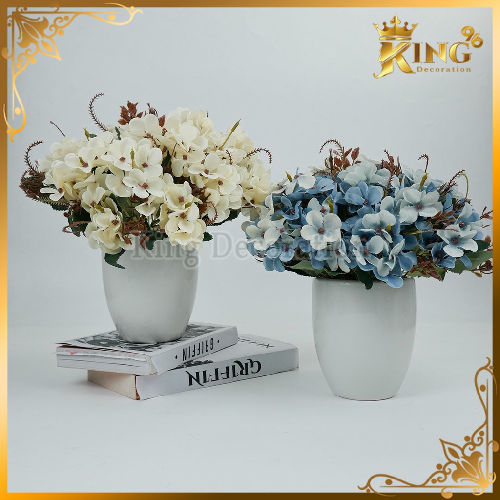 Jual Hortensia Mini Cabang 5 Tanaman Bunga Hydrangea Artficial Silk ...