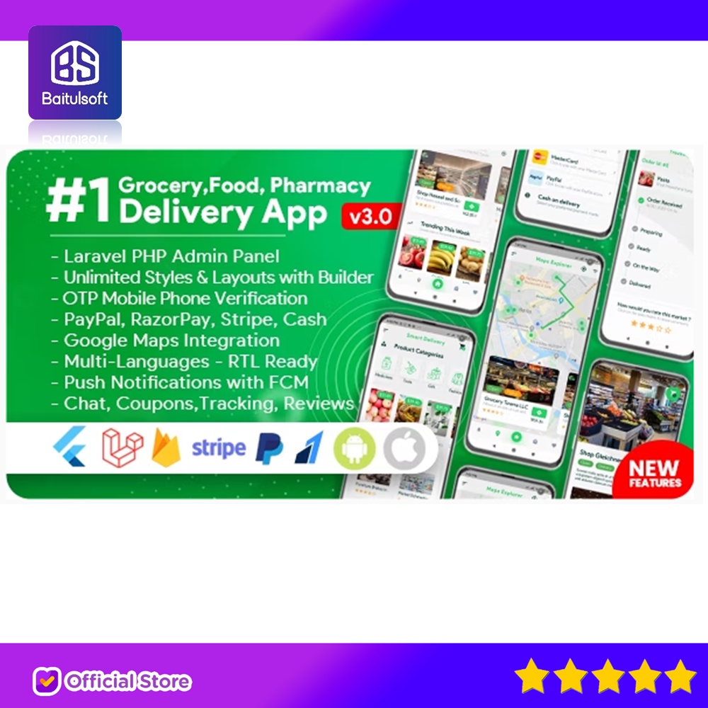 Jual SOURCE CODE APLIKASI GROCERY, FOOD, PHARMACY, STORE DELIVERY ...