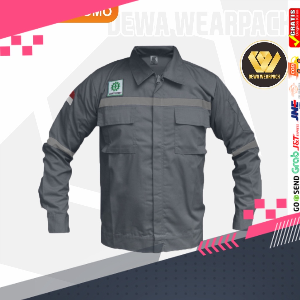 Jual S M L XL XXL XXL UKURAN ALL SIZE Wearpack Safety Atasan WARNA POLOS Kemeja Safety Baju