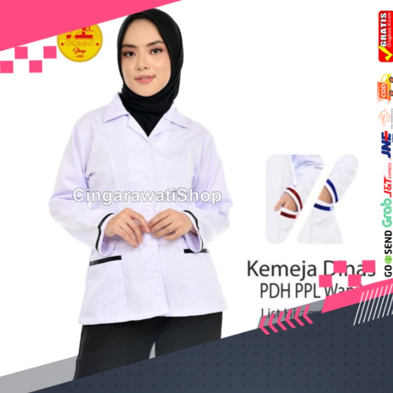 Jual S M L Xl Xxl Xxl Ukuran All Size Kemeja Putih Kerja Wanita Baju Putih Perawat Baju Dinas