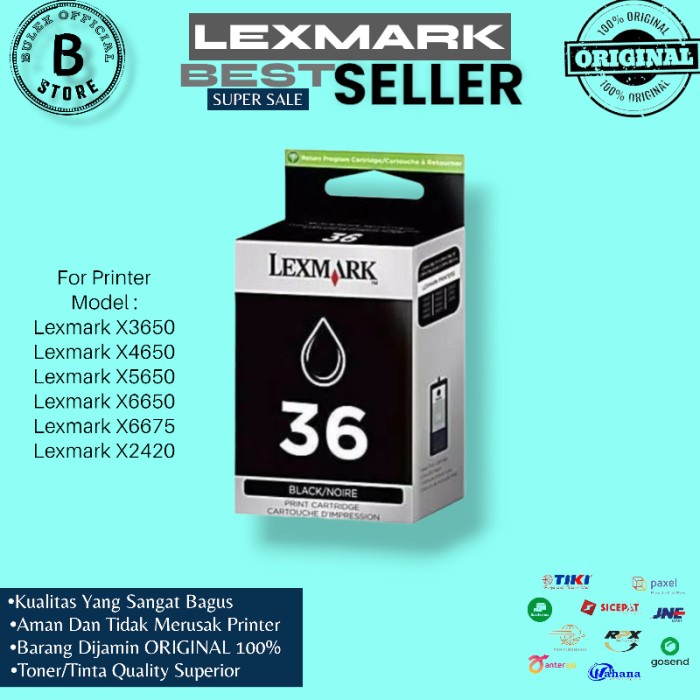 Jual Tinta Lexmark 36 Black ORIGINAL 100% | Shopee Indonesia