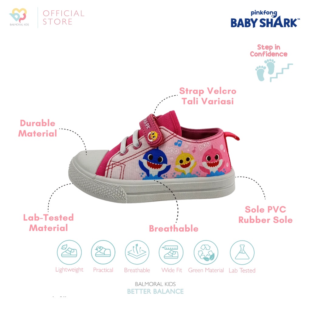 Jual Sepatu Sport Anak Boys Pinkfong Baby Shark Balmoral Kids Usia