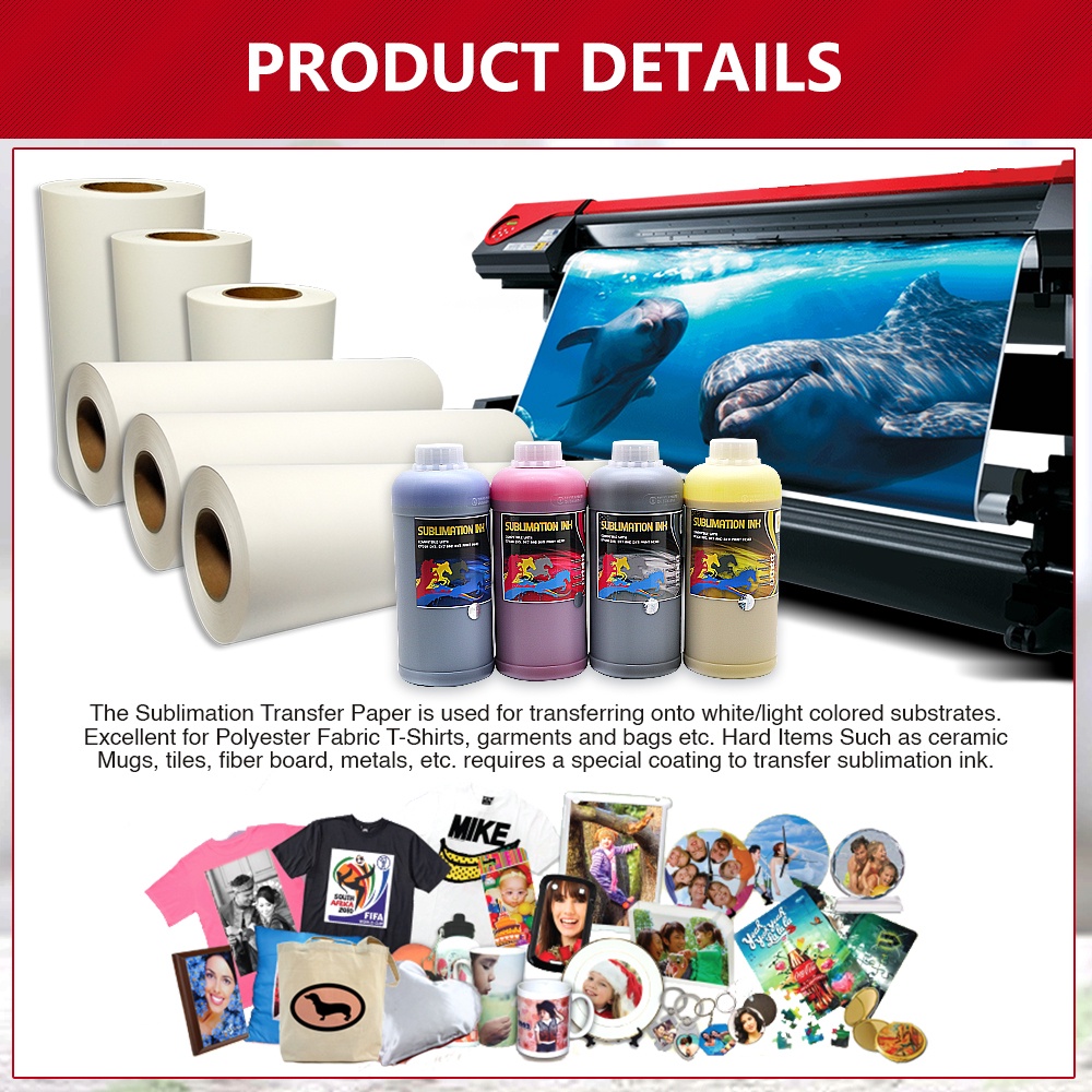 Jual Kertas Roll Sublime Paper 100GSM 0.21M*100M QUAFF Sublimation ...