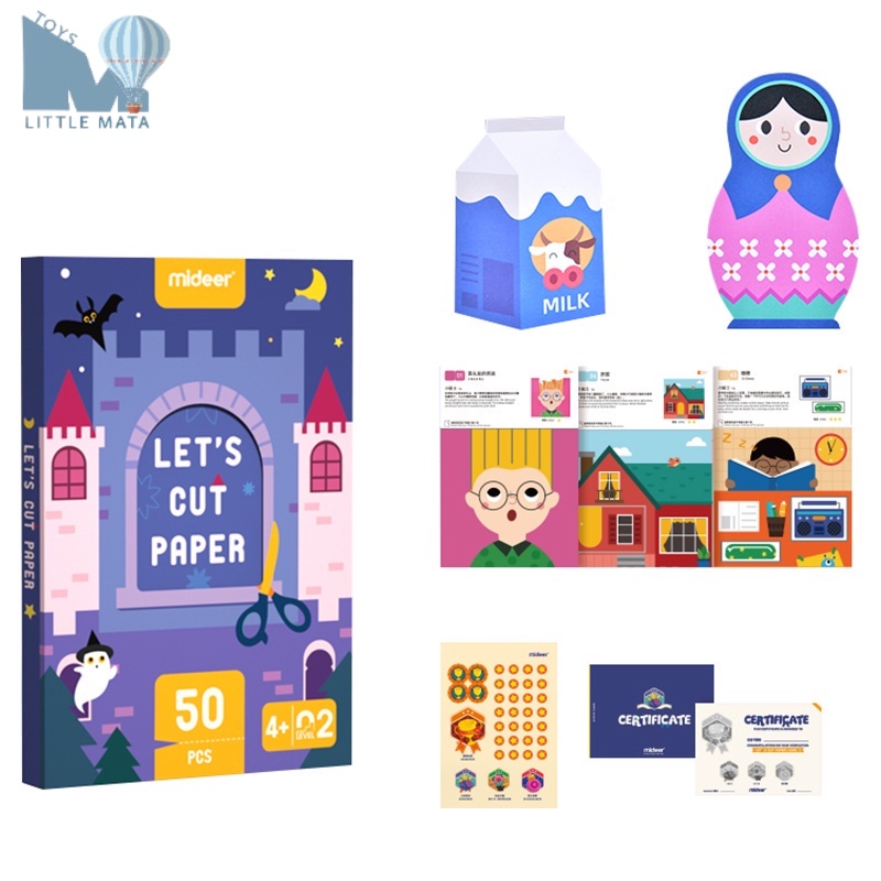 Jual Mideer - Lets Cut Paper - Middle - Buku Menggunting Menempel Anak ...