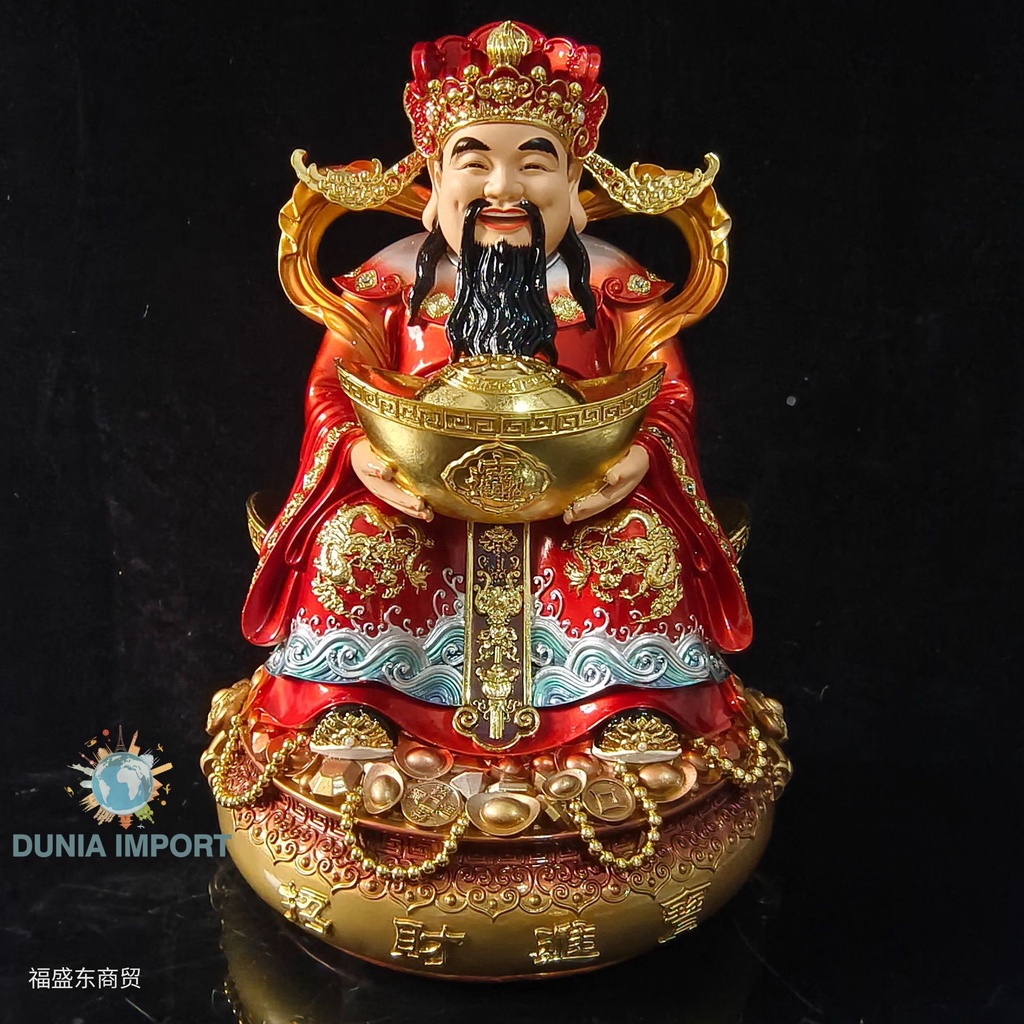 Jual Patung Buddha Dewa Kekayaan Resin Kursi Naga Baru untuk Menarik