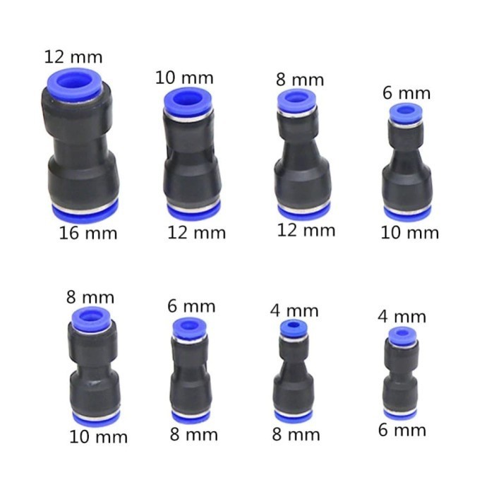 Jual FITTING PNEUMATIC REDUCER SLIP LOCK JOINER 12 X 8 MM SELANG OD 8 ...