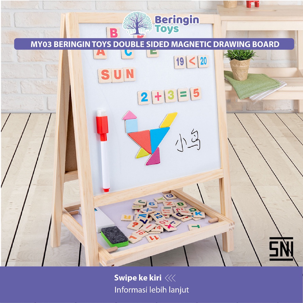 Jual Beringin Toys Double Sided Magnetic Drawing Board (Mainan Edukasi ...