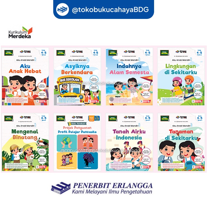 Jual BUKU AKU ANAK MANDIRI TK UMUR 4-5 TAHUN DAN 5-6 TAHUN ERLANGGA ...