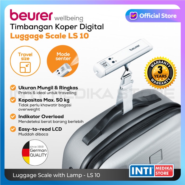 Jual BEURER Luggage Scale With Lamp LS 10 Timbangan Koper Digital