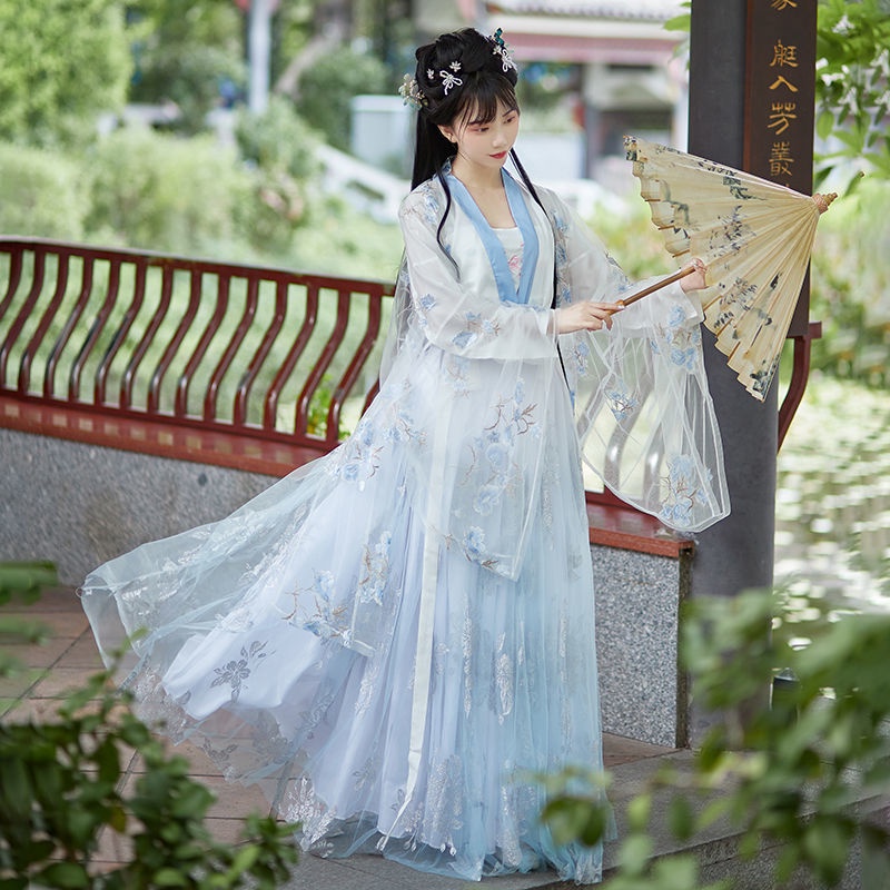 Jual Hanfu Women's Chinese Style Flowing Ancient Style Waist length ...