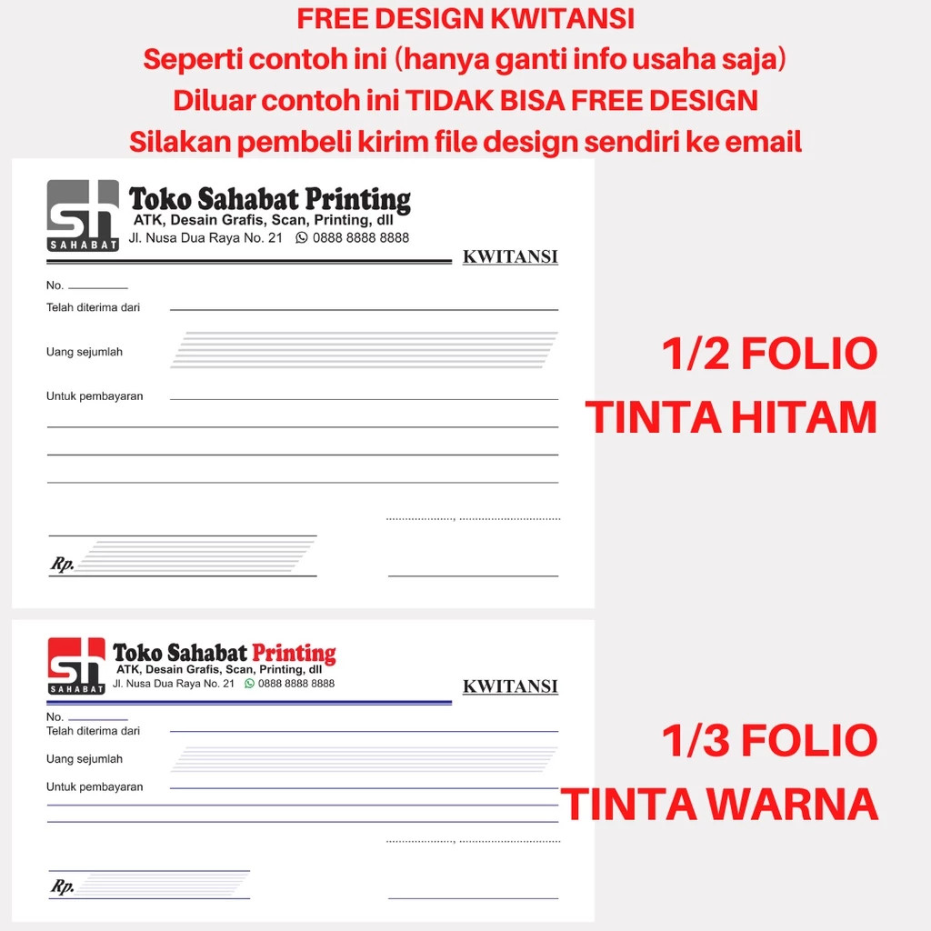 Jual [TERLENGKAP] NOTA TOKO CUSTOM 1 2 3 RANGKAP / PLY BON SURAT ...