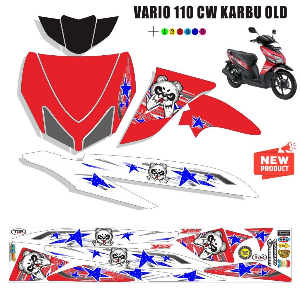 Jual VARIASI SETIKER STRIPING STICKER VARIASI MOTOR VARIO CW 110 OLD ...