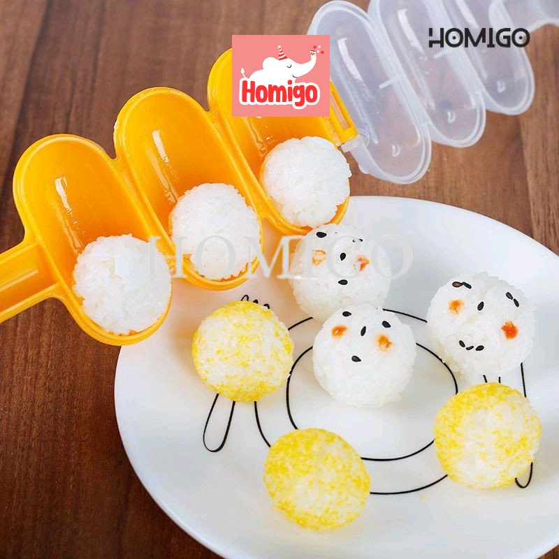 Jual Homigo Cetakan Nasi Bento Bola Bulat Gulung Plus Centong Rice Ball ...