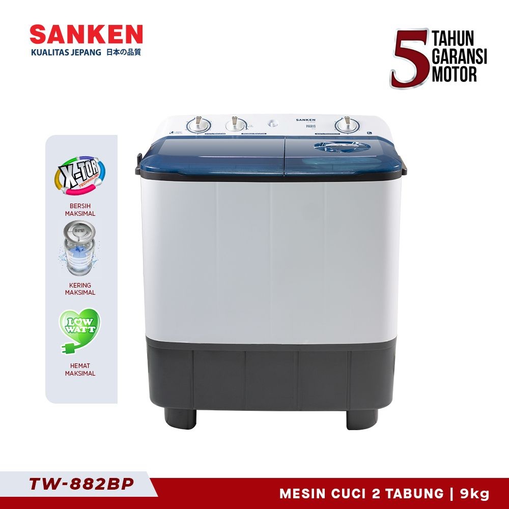 Jual Sanken Mesin Cuci Twin Tub Tw 882bp 9kg Mesin Cuci 2 Dua Tabung