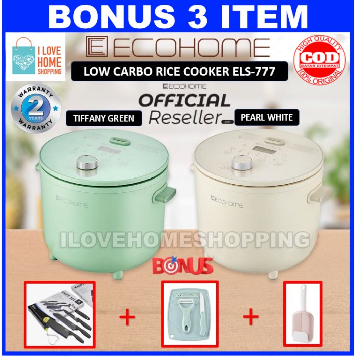 Jual Ecohome Low Carb Rice Cooker RiceCooker Low Carbo Green