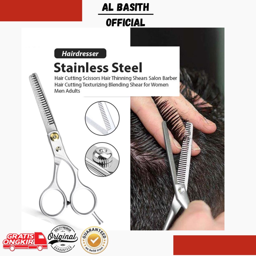 Jual Al Gunting Sasak Rambut Stainless Steel Standar Barbershop Hair Styling Thinning Scissors 