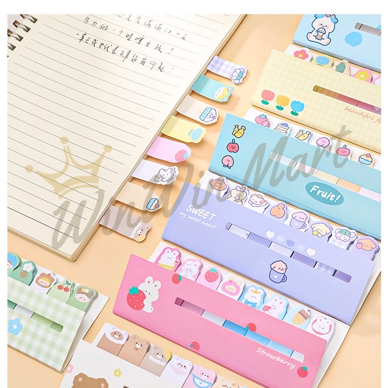 Jual Sticky Notes Karakter 8IN1/Penanda Buku Stationery Memo Pad /120 ...
