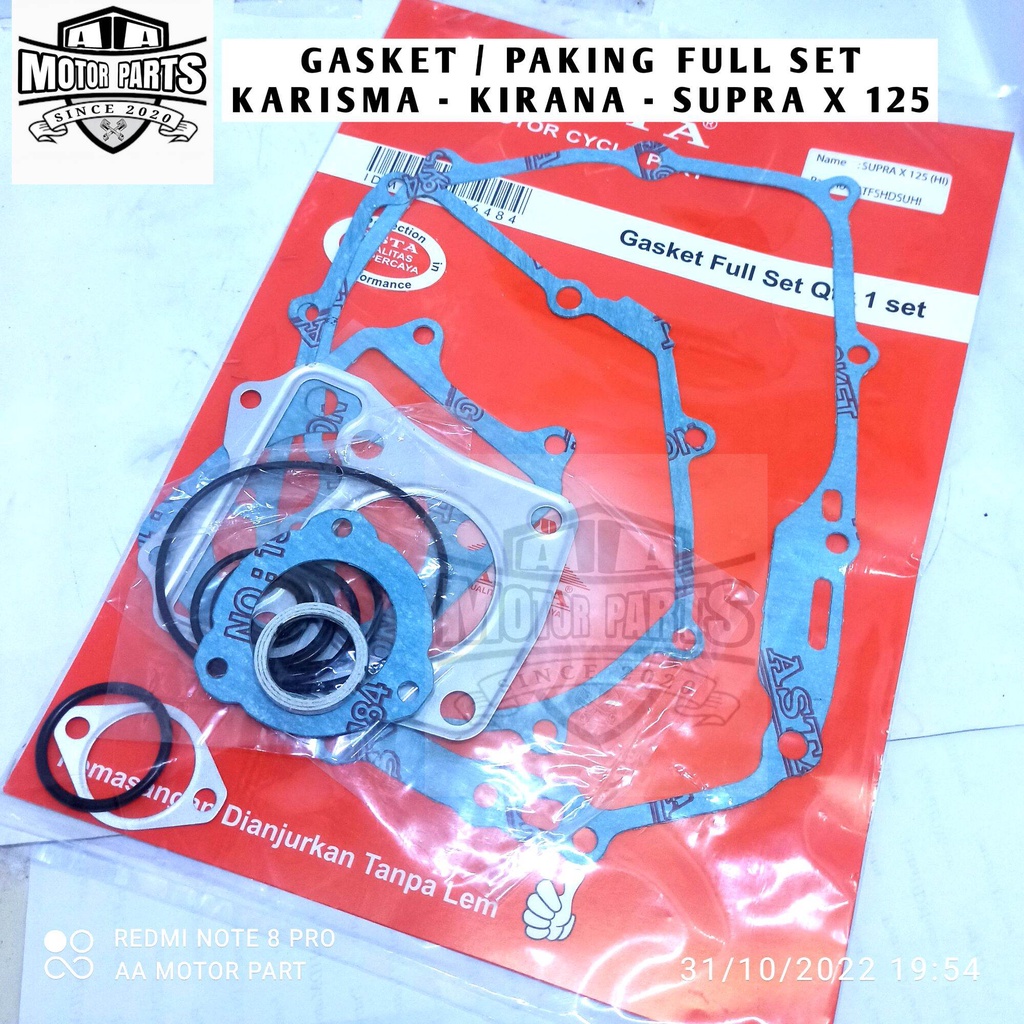 Jual PERPAK GASKET PAKING FULL SET SUPRA X 125 KARISMA KIRANA SUPRA X ...